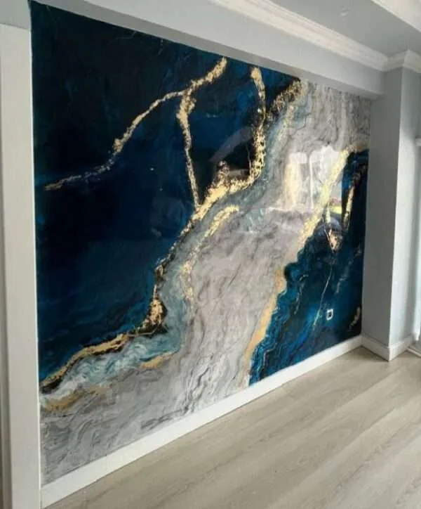 marble finish wall design