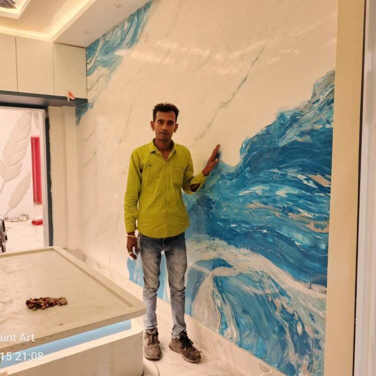 Marble paint wall design simple (1)