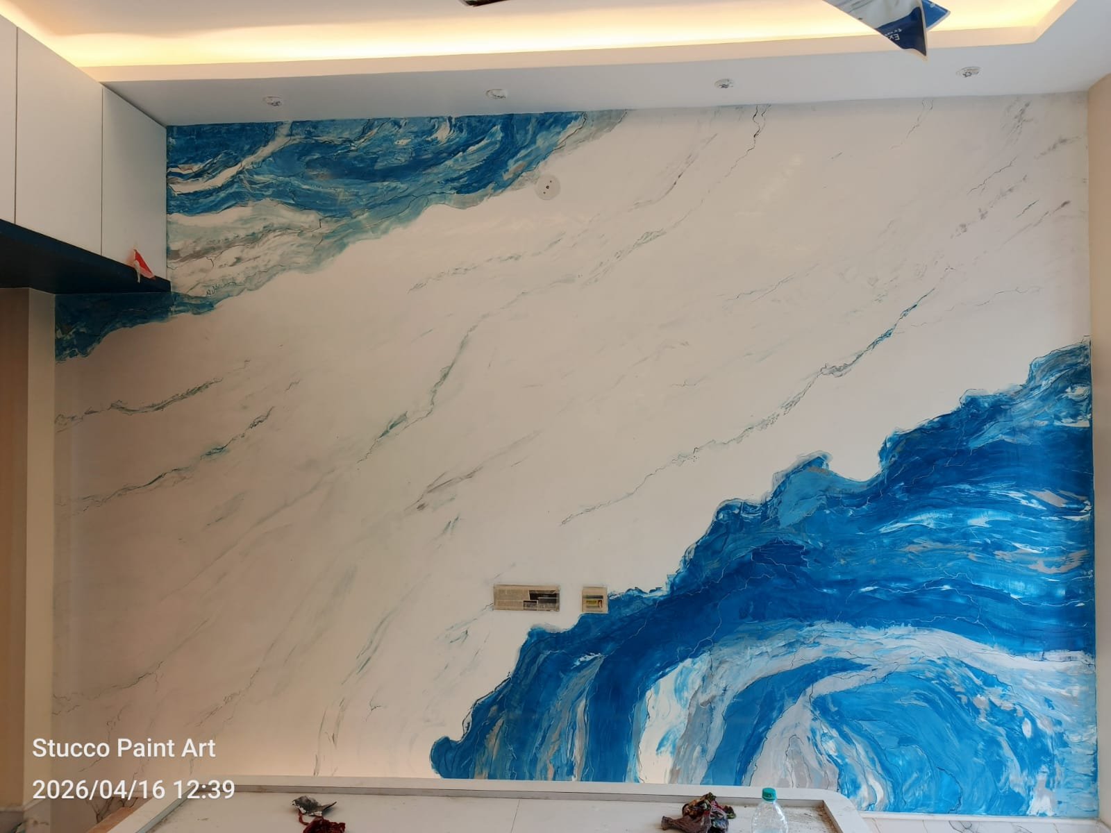 Marble paint wall design simple