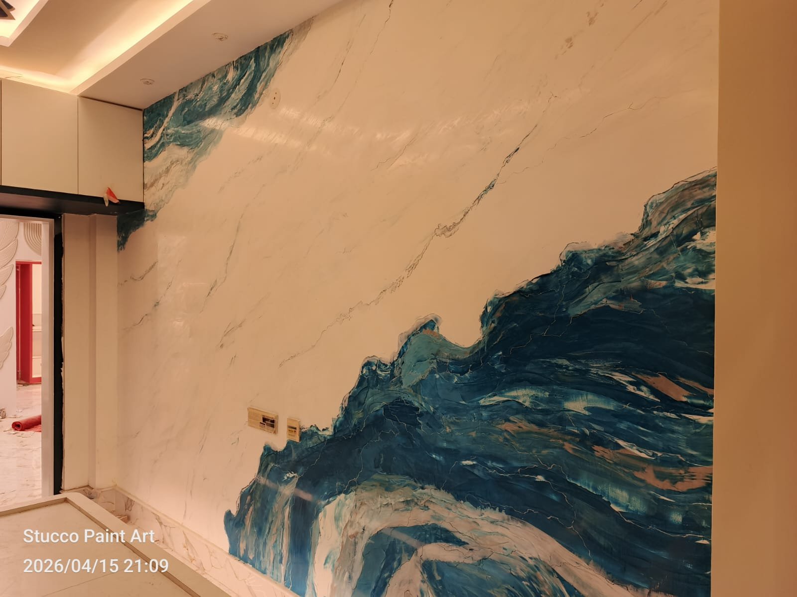Marble paint wall design simple